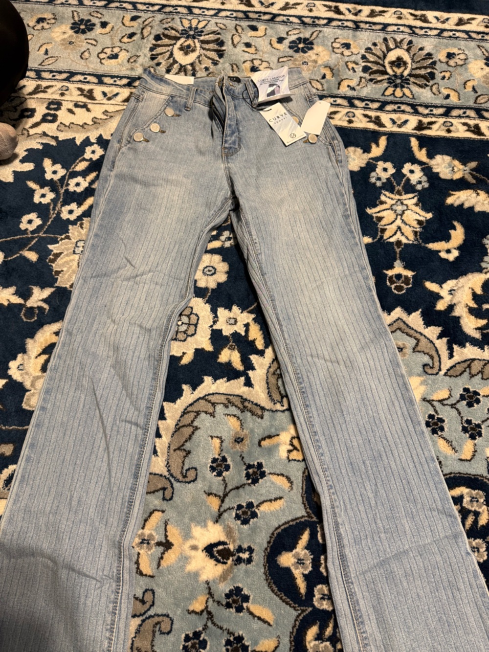 Women’s Light Blue Pinstripe Jeans